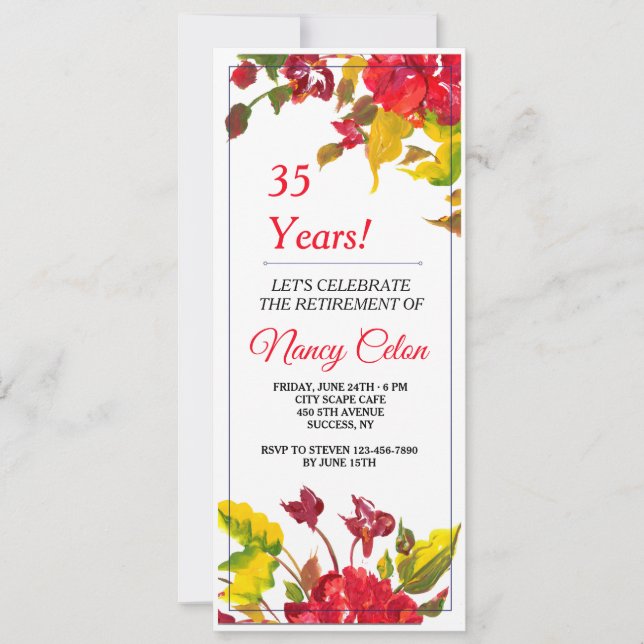 Burst of Red 2 Invitation (Front)