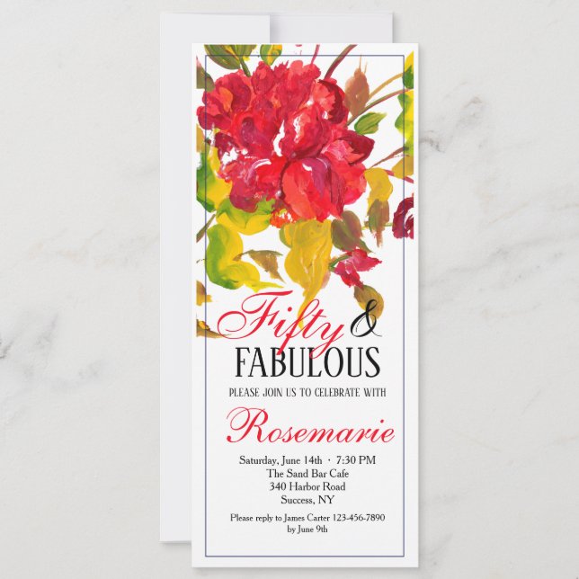 Burst of Red Invitation (Front)