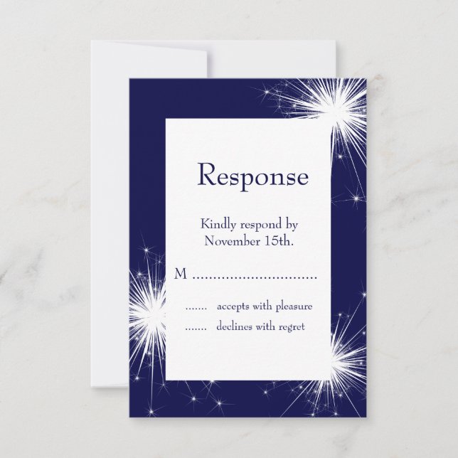 Burst of Sparkles RSVP (blue) (Front)