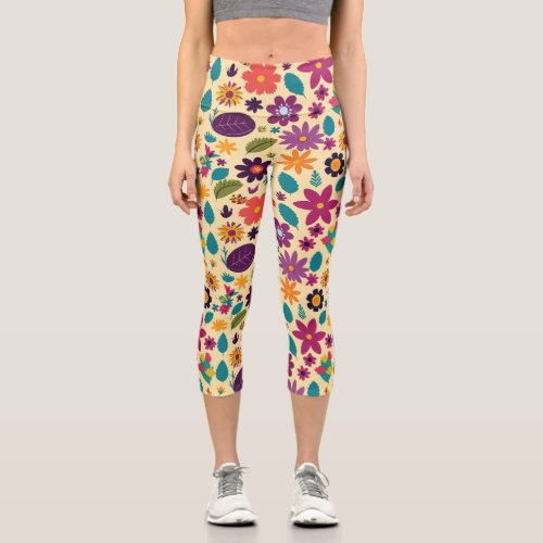 Burst of Summer Floral High Waisted Capris