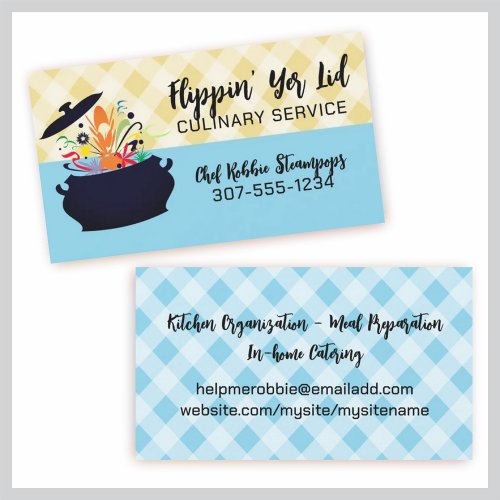 cooking pot flavor burst chef catering business ca business card templates