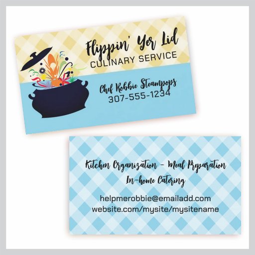 Customizable cooking pot flavor burst chef catering business ca business card templates