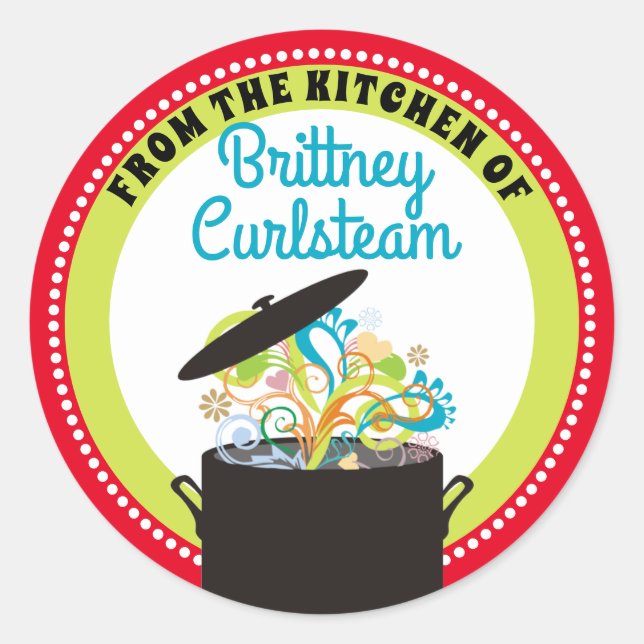 Bursting aromas personalized from the kitchen of classic round sticker (Front)