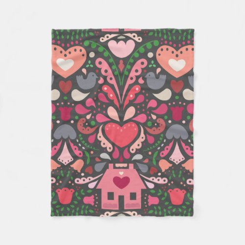 Bursting at the Seams with Love Fleece Blanket