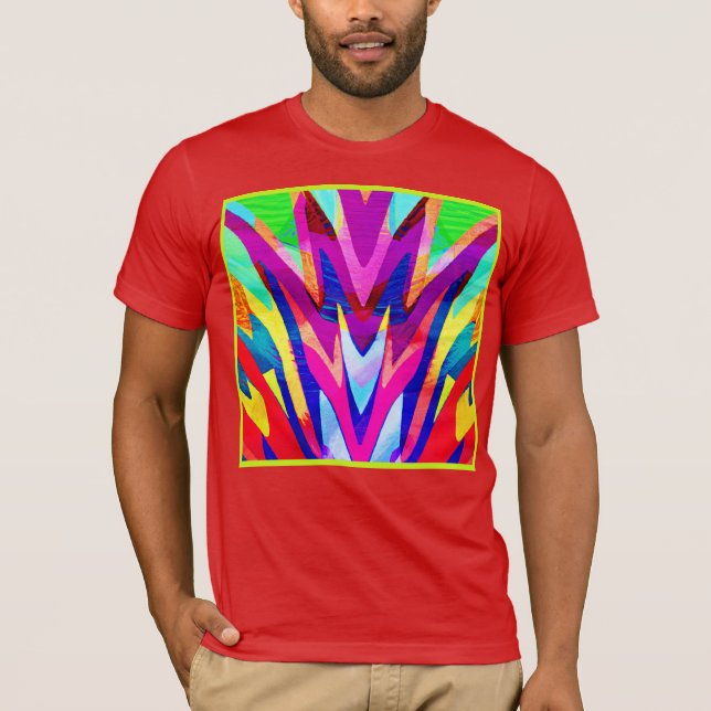 Bursting Color Abstraction Pattern T-Shirt (Front)