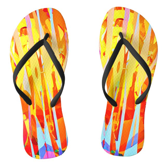 Bursting Colorful Hues Mix Flip Flops (Footbed)