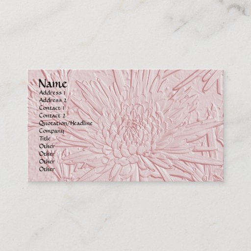 Customizable Bursting Joy/ Embossed-Like Floral Design Business Card Template