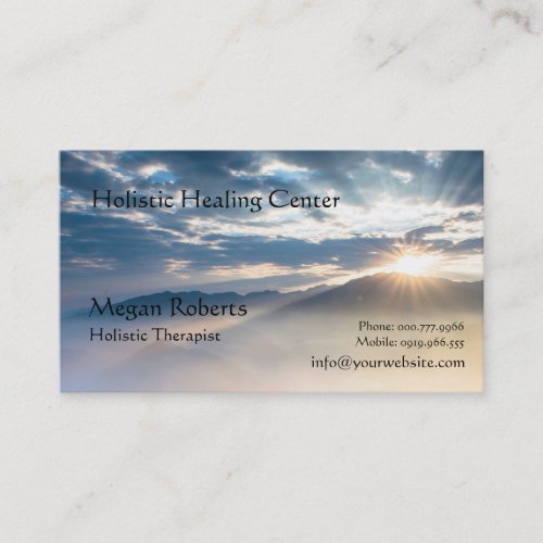 Bursting Mountain Sunrise Sunbeam Business Card