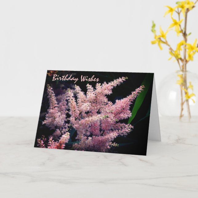 Bursting Pink Flower Birthday  Card (Yellow Flower)
