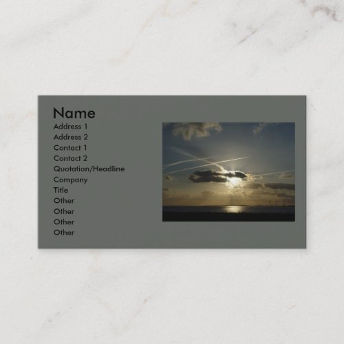 Bursting White Sunset Business Card Templates