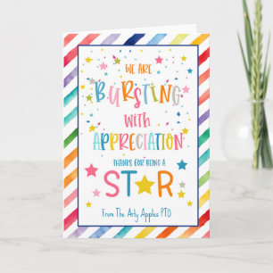 Bursting with appreciation card