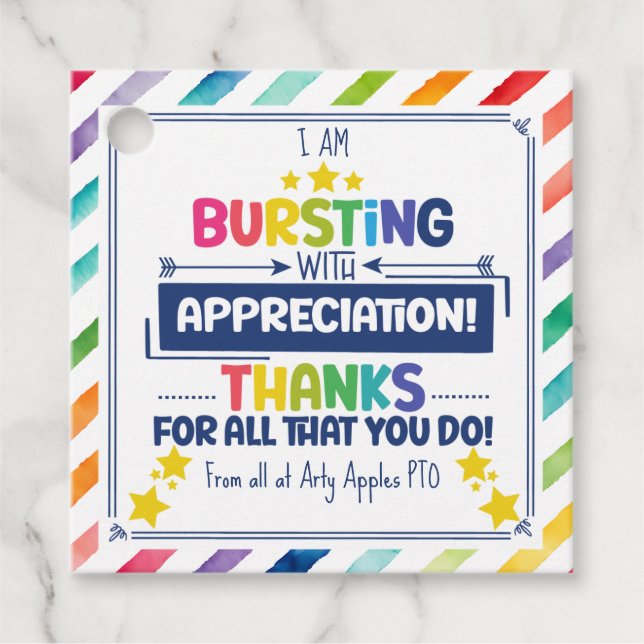 Bursting with appreciation Gift Tag (Front)