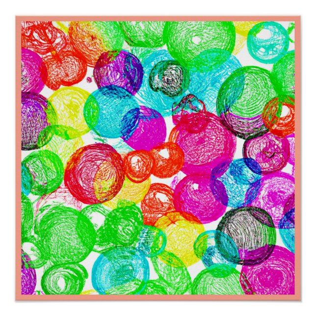 Bursting with Color Abstract Pattern Poster (Front)