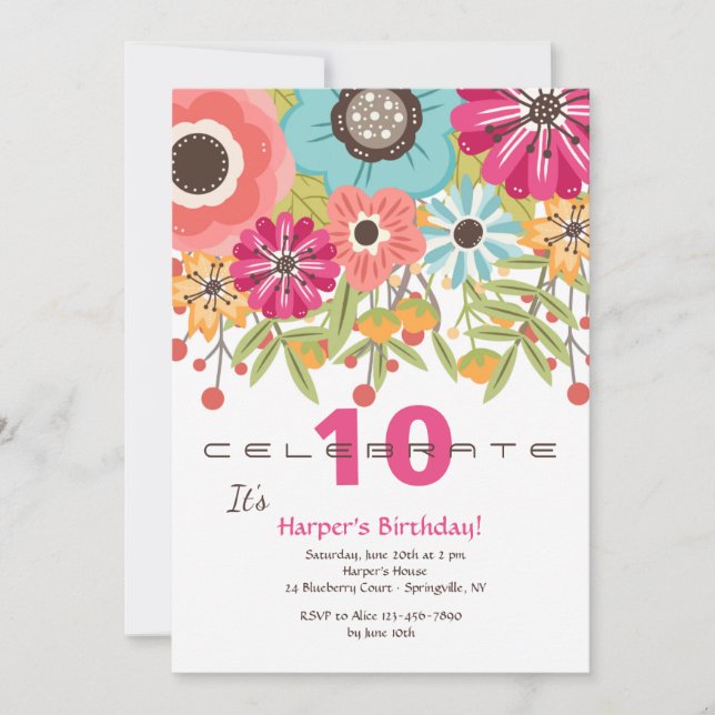 Bursting With Color Invitation (Front)