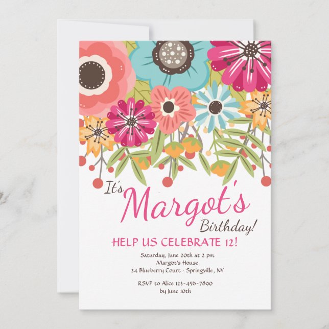 Bursting With Color Invitation (Front)