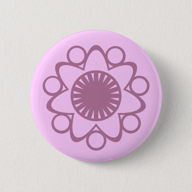 Bursting with Life Flower Button, Lavender Pinback Button (Front)