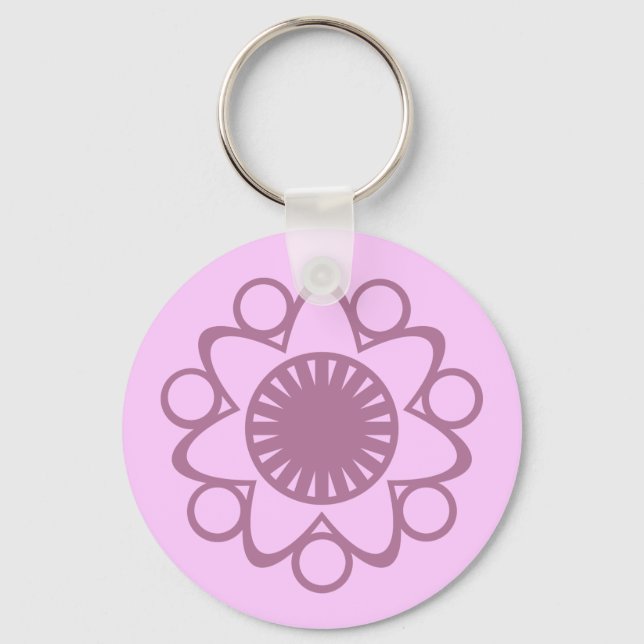 Bursting with Life Flower Keychain, Lavender Keychain (Front)