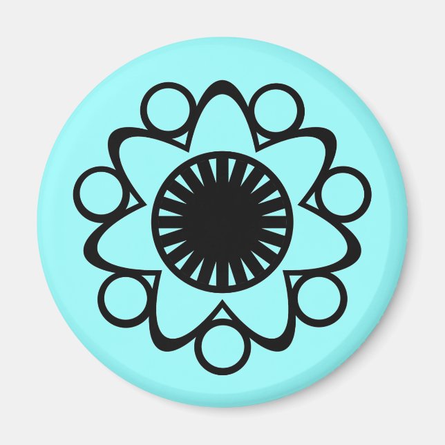 Bursting with Life Flower Magnet, Black Magnet (Front)