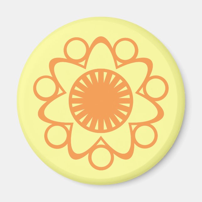 Bursting with Life Flower Magnet, Orange Magnet (Front)