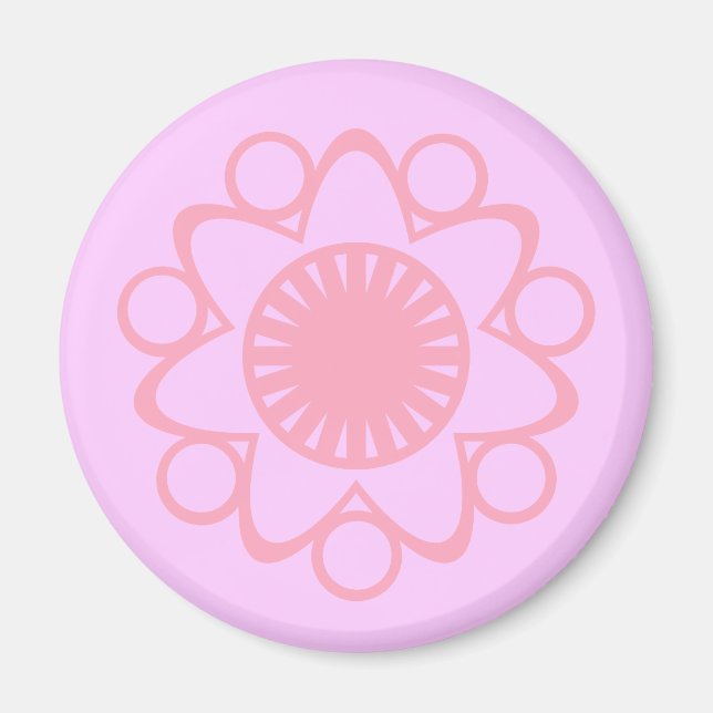 Bursting with Life Flower Magnet, Pink Magnet (Front)