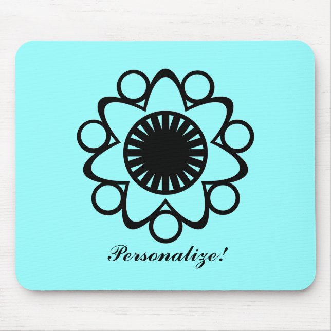 Bursting with Life Flower Mousepad, Black Mouse Pad (Front)
