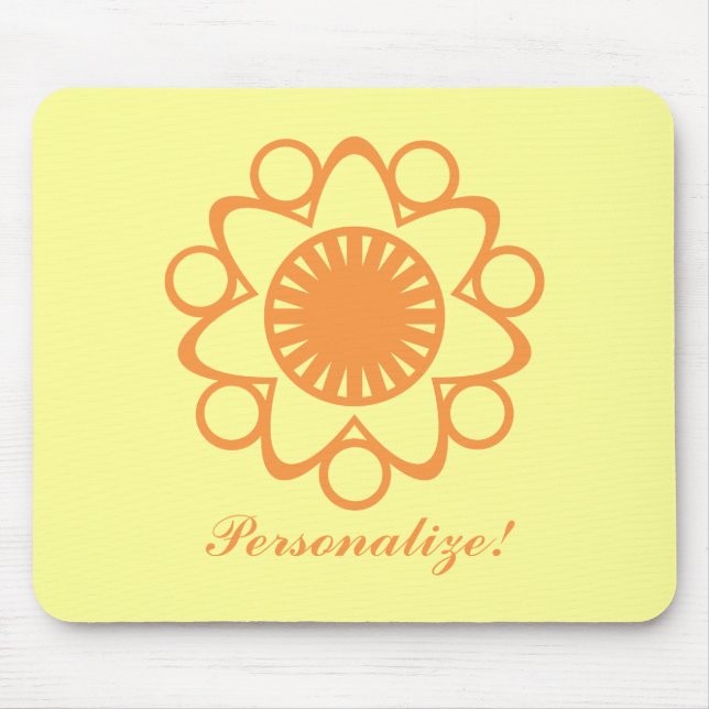 Bursting with Life Flower Mousepad, Orange Mouse Pad (Front)