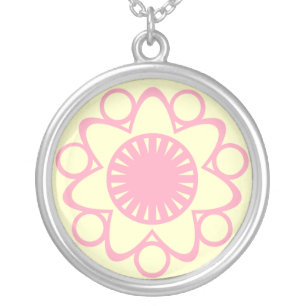Bursting With Life Flower Necklace, Light Pink Silver Plated Necklace