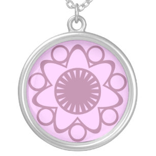 Bursting With Life Flower Necklace, Purple Silver Plated Necklace