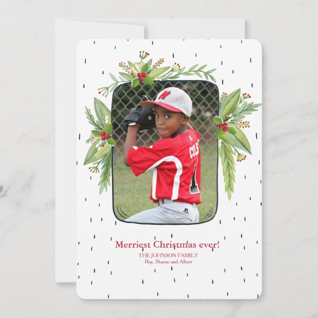 Bursting With Merriment Photo Holiday Card (Front)