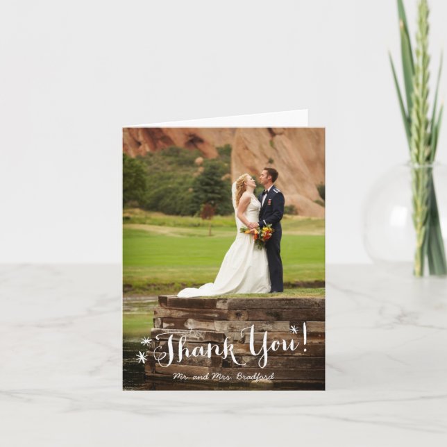 Bursting with Thanks Folded Photo Note Card (Front)