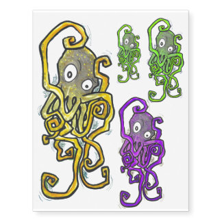 Burt Cartoon Octopus lowbrow fun Art Tattoo