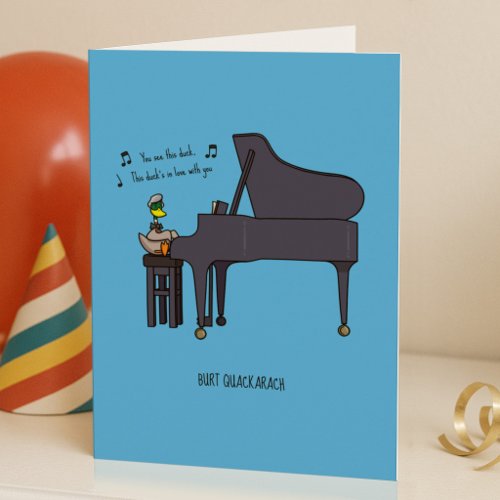 Burt Quackarach Duck Funny Piano Player Artwork Card