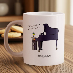 Burt Quackarach Duck Funny Piano Player Artwork Giant Coffee Mug