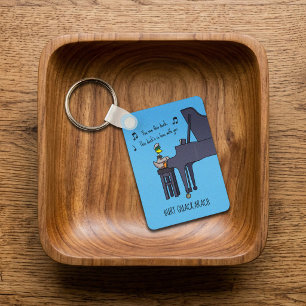 Burt Quackarach Duck Funny Piano Player Artwork Keychain