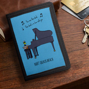 Burt Quackarach Duck Funny Piano Player Artwork Tri-fold Wallet