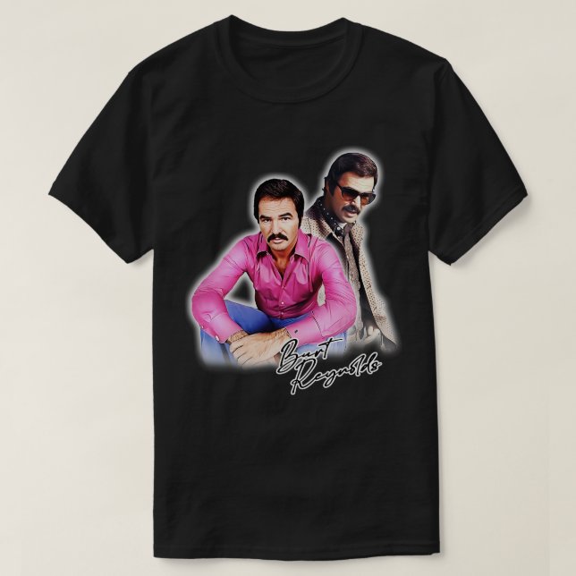 Burt Reynolds Retro 70s Style T-Shirt (Design Front)