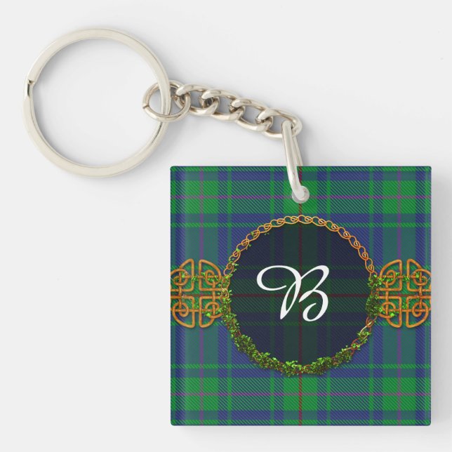 Burt Tartan And Monogram Keychain (Front)