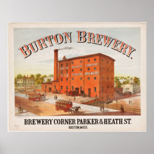 Burton Brewery Boston Massachusetts Advertisement Poster