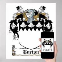 Burton Family Crest Poster Zazzle