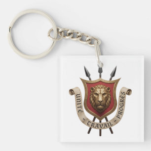 Burundi coat arms country flag symbol emblem lion keychain