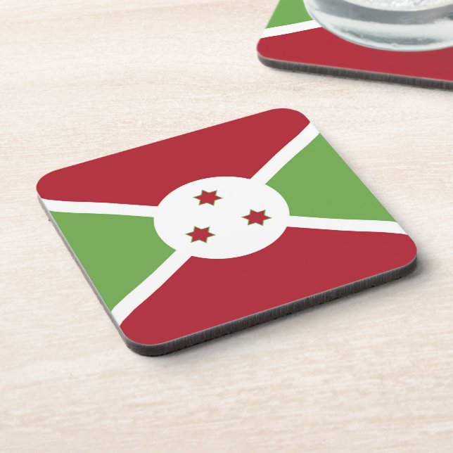 Burundi flag beverage coaster (Left Side)