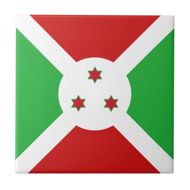 Burundi Flag Ceramic Tile (Front)