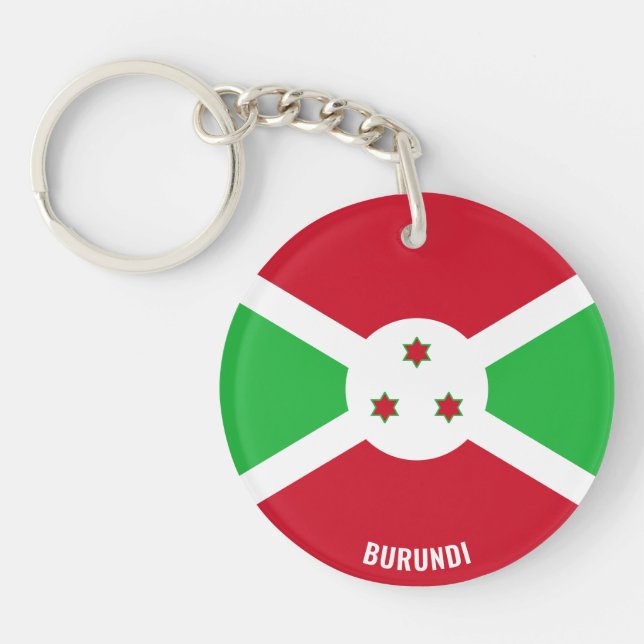 Burundi Flag Charming Patriotic Keychain (Front)
