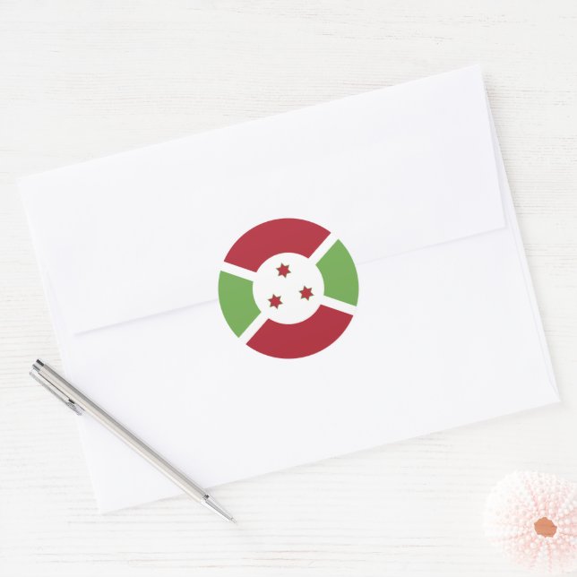 Burundi flag classic round sticker (Envelope)