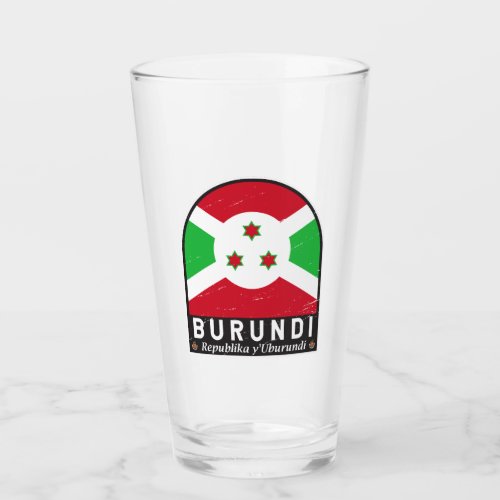 Burundi Flag Emblem Distressed Vintage Glass