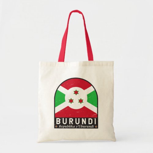 Burundi Flag Emblem Distressed Vintage Tote Bag