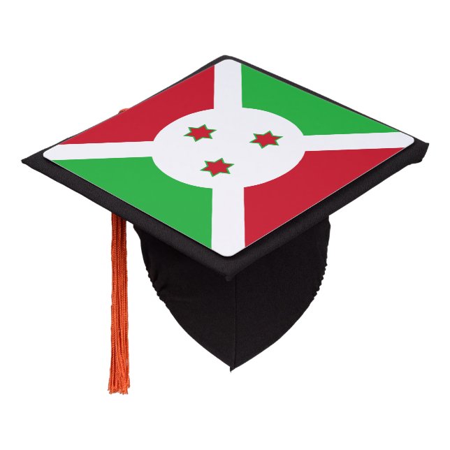 Burundi Flag Graduation Cap Topper (Angled)