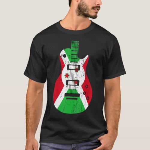 Burundi Flag Guitar Vintage Musician T_Shirt
