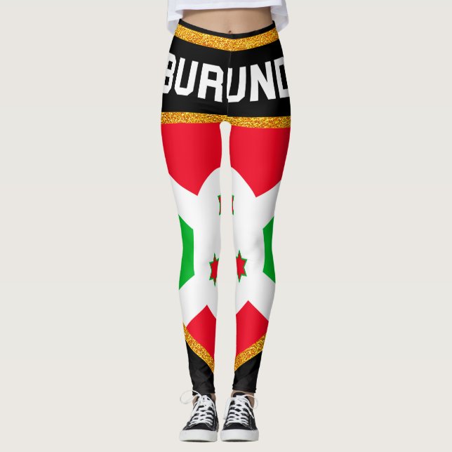Burundi Flag Leggings (Front)