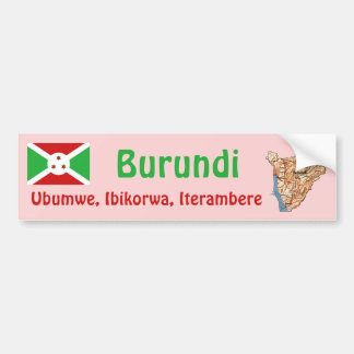 Burundi Flag + Map Bumper Sticker